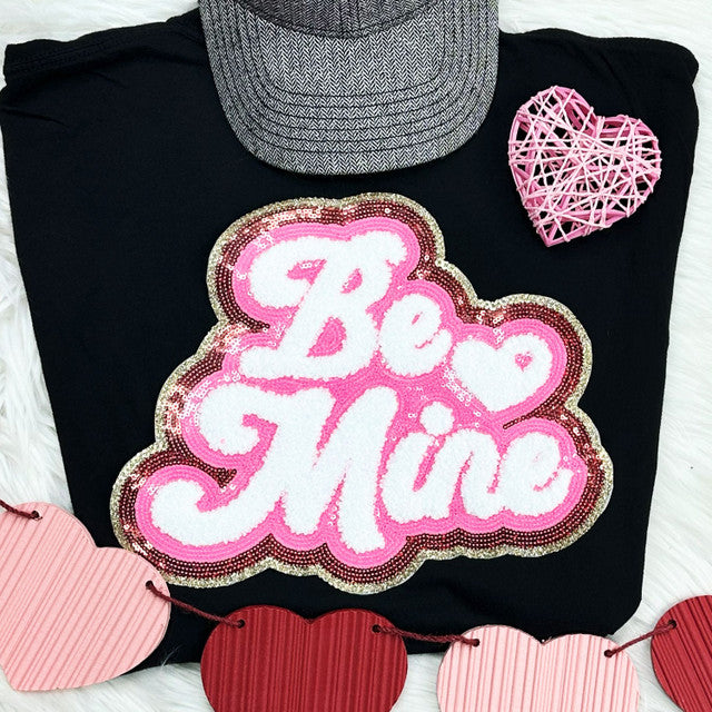 Be Mine Sequin Chenille Patch Crewneck