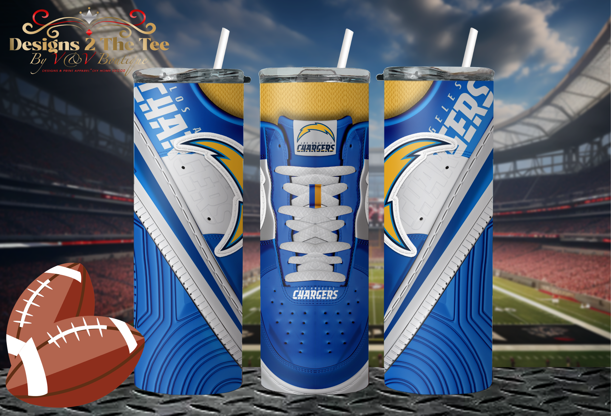 Los Angeles Chargers Football Tumbler