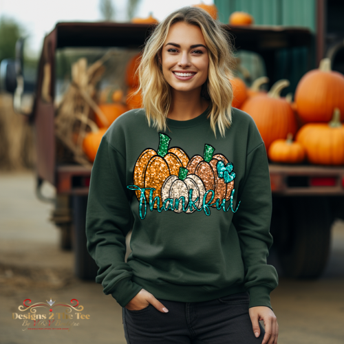 Faux Bling Thankful Sweatshirt