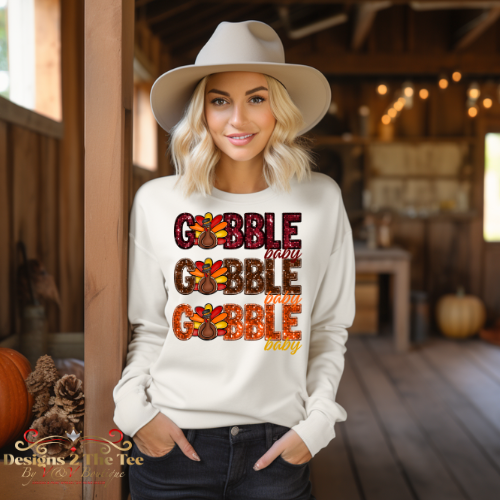 Faux Bling Gobble Baby Sweatshirt