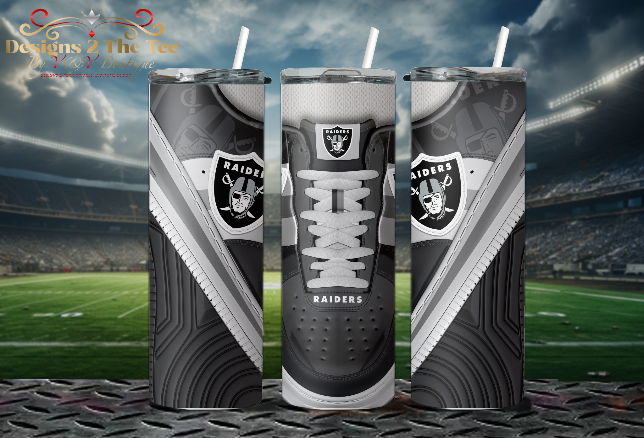 Las Vegas Raiders Football Tumbler