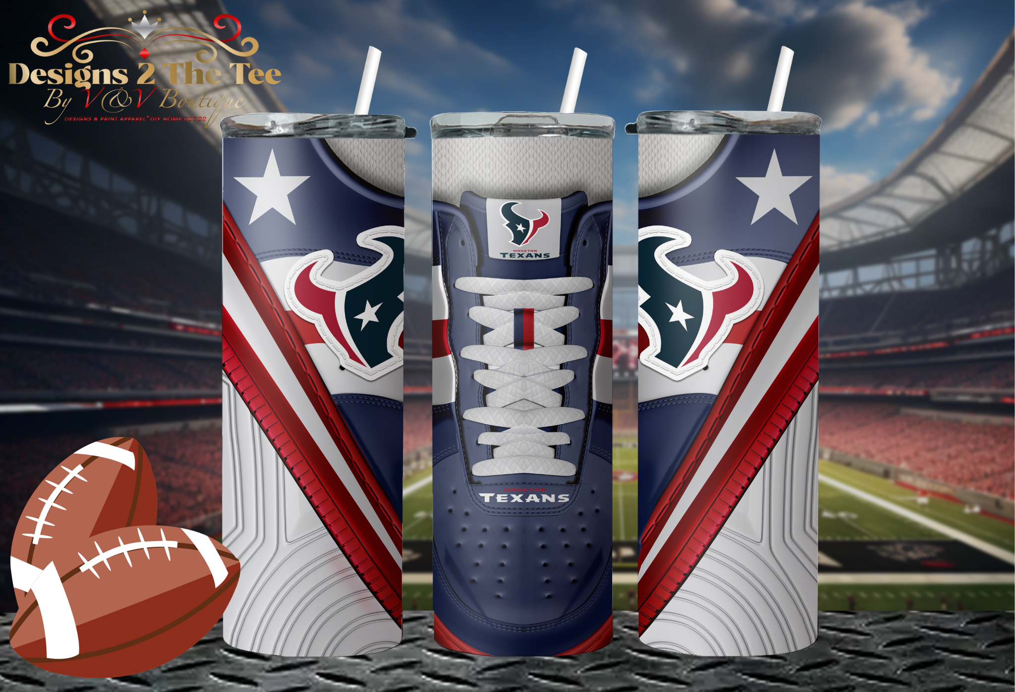 Houston Texans Football Tumbler